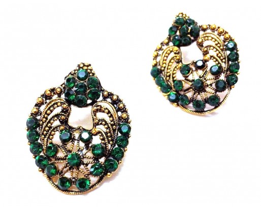Golden Oxidized Women Earrings Jhumka Jhumki Jewelry Push Back Drop Dangle 48